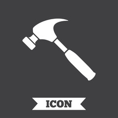 Hammer sign icon. Repair service symbol.