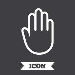 Obraz premium Hand sign icon. No Entry or stop symbol.