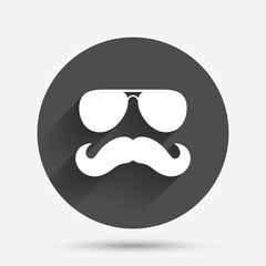 Mustache and Glasses sign icon. Hipster symbol.