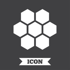 Honeycomb sign icon. Honey cells symbol.