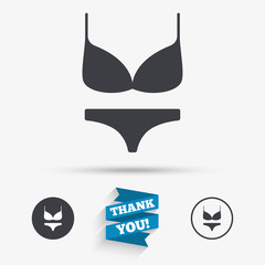 Women bra and panties icon. Intimates underwear.