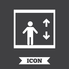 Elevator icon. Person symbol with up down arrows.