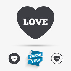 Heart sign icon. Love symbol.