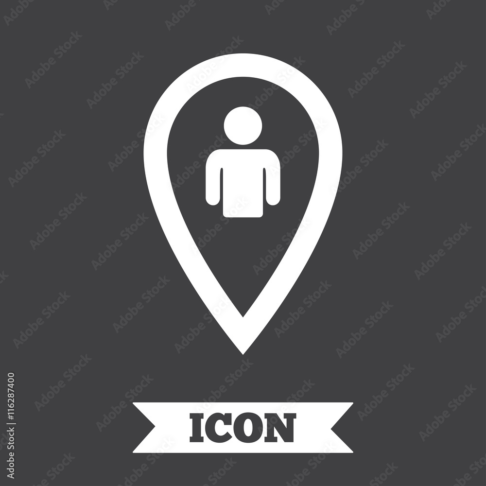 Poster map pointer user sign icon. marker symbol.
