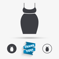 Pregnant woman dress sign icon. Maternity symbol