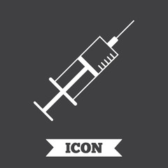 Syringe sign icon. Medicine symbol.