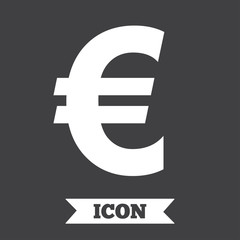 Euro sign icon. EUR currency symbol.