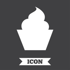 Muffin sign icon. Cupcake symbol.