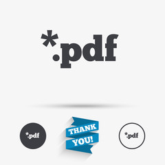 PDF file document icon. Download pdf button.