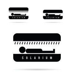 solarium with people icon in black illustration