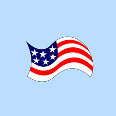 cartoon version of american flag