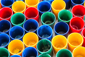 Colorful glasses background , colorful glasses wall