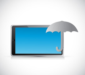 umbrella tablet protection sign concept