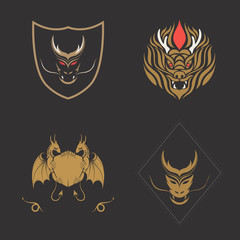 Obraz premium Dragon logo set