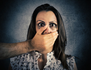 Woman terrified by the violence