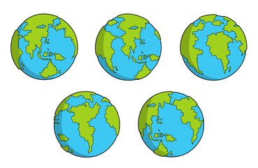 green and blue earth movement set