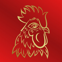 Rooster logo mascot. rooster head vector illustration foil.