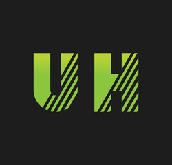 uh initial green with strip
