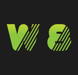 w8 initial green with strip
