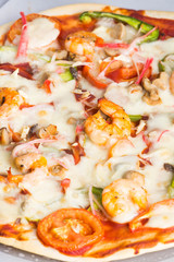 homemade seafood pizza