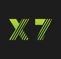 x7 initial green with strip