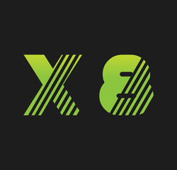 x8 initial green with strip