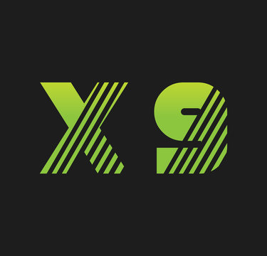 x9 initial green with strip