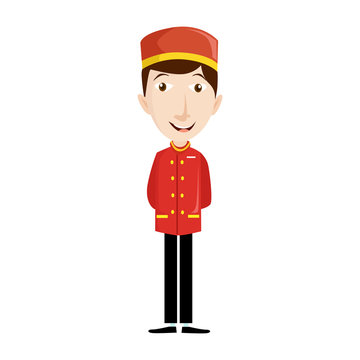 recommend clip art: Bellboy Hotel service concept represented 