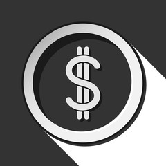 icon - dollar currency symbol with shadow