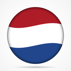 Obraz premium button with waving flag of Netherlands