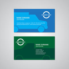 set of two business cards with cars