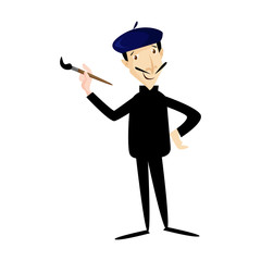 Beautiful Artist Painting Vector Illustration