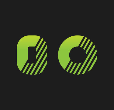 0o initial green with strip