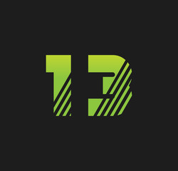 Obraz premium 13 initial green with strip