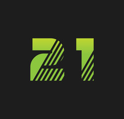 21 initial green with strip