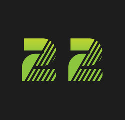 22 initial green with strip