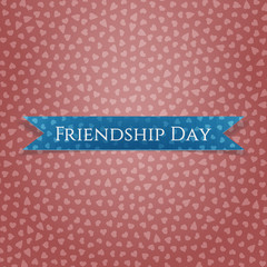 Friendship Day realistic blue greeting Ribbon