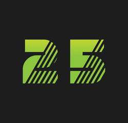 25 initial green with strip