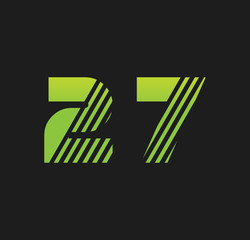 27 initial green with strip