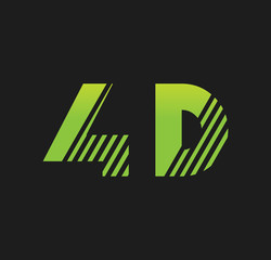 4d initial green with strip