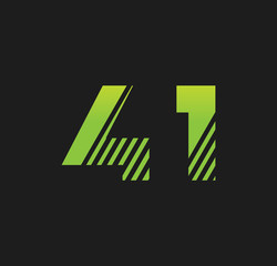 41 initial green with strip