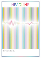 Abstract colorful rainbow with sound waves.Space for your text. Vector illustration