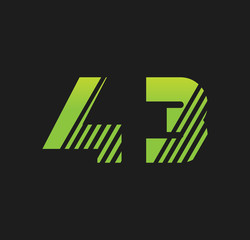 43 initial green with strip