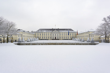 Fototapeta na wymiar Bellevue Palace (Schloss Bellevue) in Winter, Berlin, Germany, Europe, Bellevue Palace is the official residence of the President of Germany