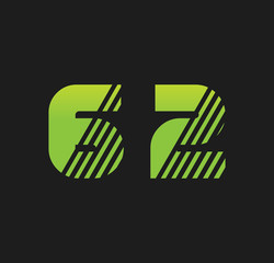 62 initial green with strip