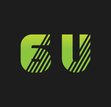 6u initial green with strip