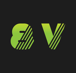 8v initial green with strip