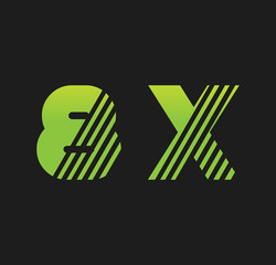 8x initial green with strip