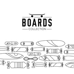 Vector illustration on the theme of skateboard and skateboarding
