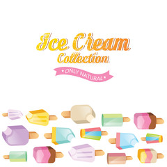 Colorful ice cream vector collection